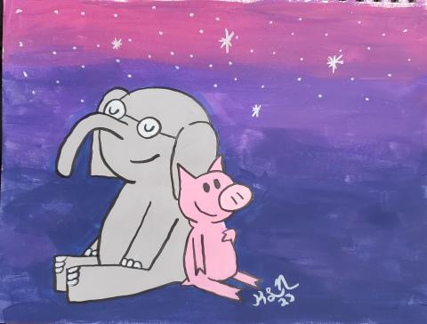 elephant and piggie painting