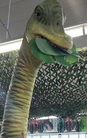 Dinosaur eating a leaf