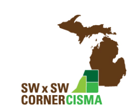 SW x SW Corner CISMA Logo with state of Michigan map