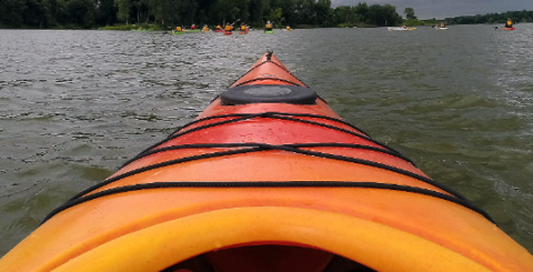 Kayak on water